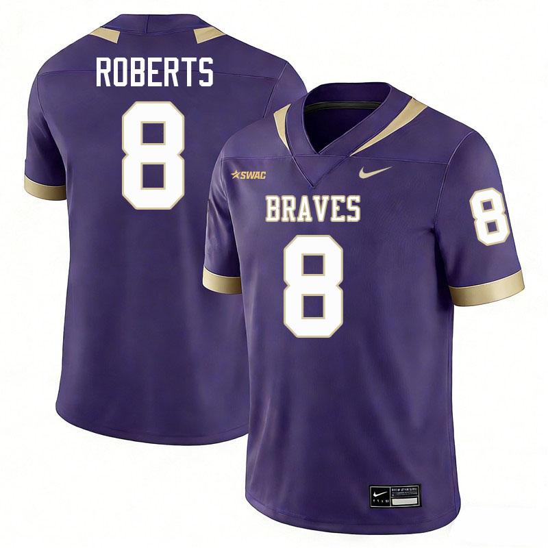 Alcorn State Braves #8 Cedric Roberts College Football Jerseys,Uniforms Stitched-Purple